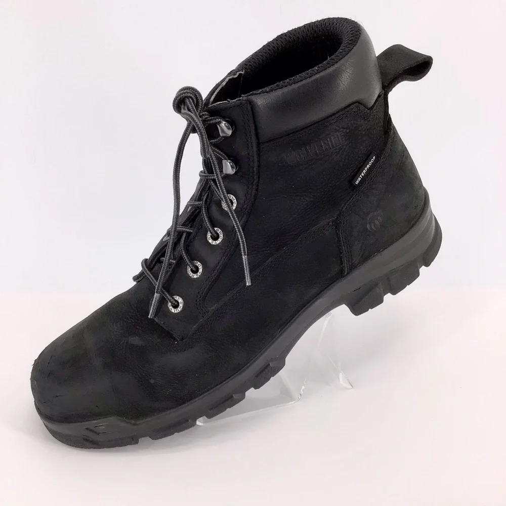Wolverine Boots: Men's W10908 Black Composite Toe Waterproof Boots Size 13EW